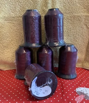 Coats Emb Thread Lubed Polyester Wine Tasting  NEW Lot Of 6 See Label For Info - Image 1 of 4