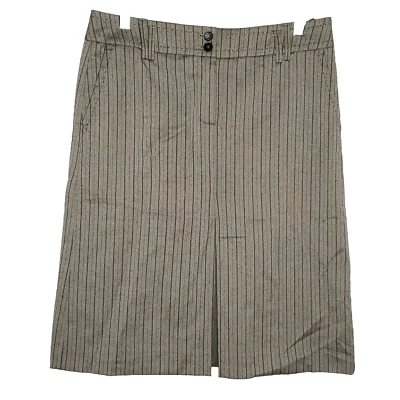 Falda Esprit Y2K Rayas Línea A 6 S Bolsillos Plisados Frontales Marrón Negro Academia Foto 1 de 4