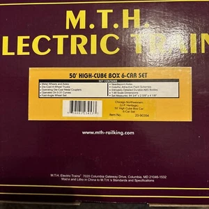 MTH 20-90354 CNW CHICAGO NORTHWESTERN 50' HIGH CUBE BOX CAR TRAIN O SCALE 6 PACK - Picture 1 of 5