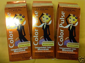 3 X L'Oreal Color Pulse Concentrated Color Mousse ( COOL BLONDE #100) NEW. - Picture 1 of 5