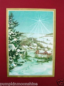 Pueblo cubierto de nieve ~ Tasha Tudor ~ Tarjeta de felicitación de Navidad ~ sin usar ~ Impresionante - Imagen 1 de 1