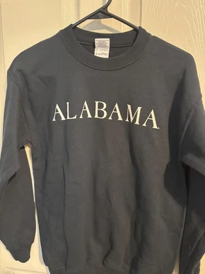 Alabama Crimson Tide Sweatshirt Black Crewneck Gildan Heavy Blend Youth Large - Image 1 of 4