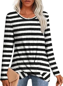 HOTGIFT Women's Pullover Sweaters Winter Tunic Tops Long Sleeve Crewneck Shirts - Picture 1 of 4