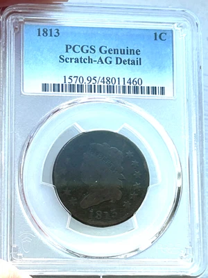 1813 Large Cent PCGS AG Details VERY NICE FOR THE GRADE! - Image 1 of 4