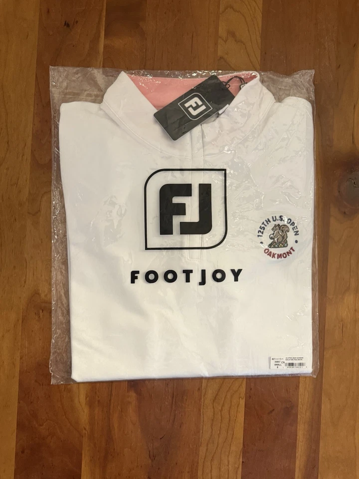 FootJoy Mujer’s LS Midlayer US Open 2025 Oakmont Blanco/Rosa Pequeño Nuevo con Etiquetas CG-211 Foto 1 de 2