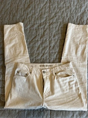 Pantalones de mezclilla ajustados Banana Republic color crema 32x30 Foto 1 de 4