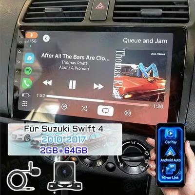 64GB Android 15 CarPlay Autoradio GPS Navi WiFi Für Suzuki Swift 4 2010-17 +KAM - Bild 1 von 4