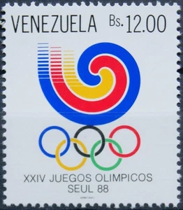 VENEZUELA 1988 2551 Olympia Summer Olympics Seoul Emblem Rings Ringe ** - Bild 1 von 1