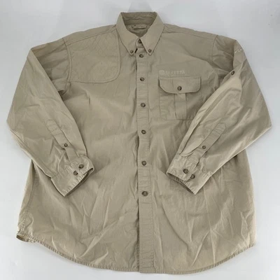 Camisa Beretta manga larga abotonada caqui para hombre XL utilitaria exterior Foto 1 de 4
