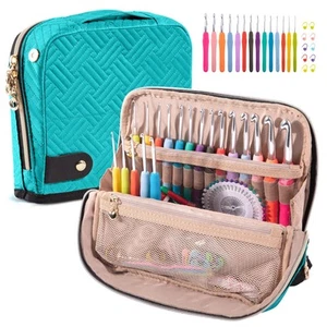 Crochet Hook Case with 14 Size Crochet Hooks Set 2mm(B)-10mm(N) Ergonomic Cro... - Picture 1 of 7