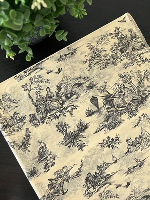 BLACK TOILE on KRAFT Design Tissue Paper Sheet Choose Size & Package Amount - Image 1 of 4