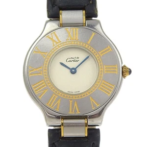 Relojes CARTIER Must21 esfera blanca acero inoxidable/cuero cuarzo dis... - Imagen 1 de 8