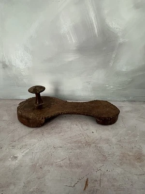 Zapatos de colección raros de madera tallados a mano sacerdote hindú pie santo durmiente Khadau Foto 1 de 4