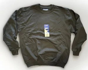 NOS VTG 90s Y2K Russell Pluma Black Fleece Lined Crewneck Skater Sweatshirt LARG - Bild 1 von 10