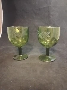 Vintage Bartlett und Collins grünes Wasser - Bierkelche mit Traubendesign - Bild 1 von 3