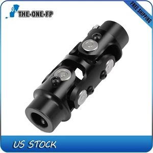 1 Pcs Double Universal Steering U-Joint Shaft 3/4" DD x 3/4"-36 Spline Black - Picture 1 of 9