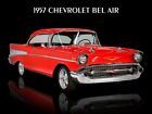 1957 Chevrolet Bel Air Metal Sign Lg. Size, 12x16: Classic Restoration in Red