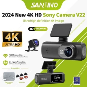 SANTINO Dash Camera 4K Front and Rear Dash Cam Built-In WiFi & GPS, App control - Picture 1 of 10
