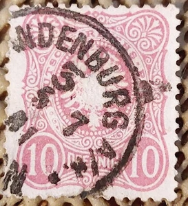 π©πͺ Germany 10 Pfennige Postage Stamp - 1876 - Michel DR 33aa - Picture 1 of 2