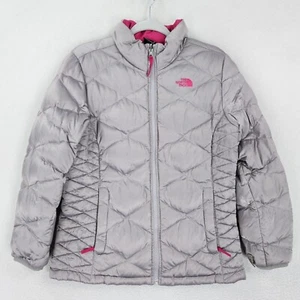 The North Face Jacket Girls Extra Large 18 Gray Goose Down 550 Fill Puffer Coat - Picture 1 of 17