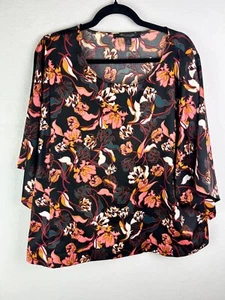 Marc New York Andrew XL Bluse schwarz rosa orange Blumenmuster 3/4 Arm Oberteil - Bild 1 von 6