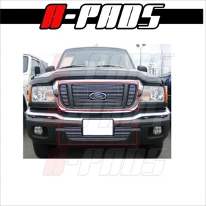 PARA 04-05 FORD RANGER FX4 3 PIEZAS SUPERIOR + 1 pieza Parachoques Boltover INSERTOS DE REJILLA BILLETE - Imagen 1 de 3