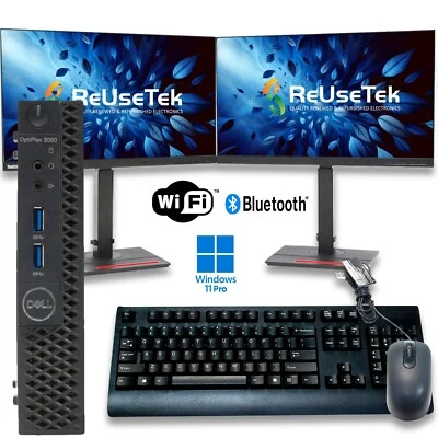 Dell OptiPlex 3060 Micro PC Monitor Bundle i5-8500T 8GB/240GB/480GB SSD Win 11 - Image 1 of 4