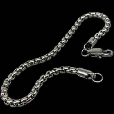 BRACCIALE UOMO FIRMATO MAGLIA CATENA CORDA COLORE ARGENTO ACCIAIO INOX SPORTIVO. - Immagine 1 di 4