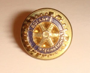 Vintage Gold Enamel Rotary International Small Lapel Pin Screw Back - Picture 1 of 4