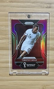 2022 Panini Prizm 1st World Cup Card Timothy Weah USA USMNT  /22 Maroon NUMBERED