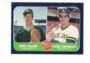 1986 Fleer #649 Eric Plunk Jose Canseco Rookie Athletics Prospects Baseball Card - Picture 1 of 2
