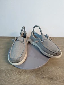 Hey Dude Women's Wendy Chambray Light Grey SZ 7 Slip-On Sneakers Shoes Canvas - Picture 1 of 11