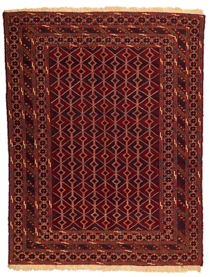 197 x 147 cm | Vintage Handmade Afghan Carpet Mushwani Oriental Belgian Wool Rug - Image 1 of 4