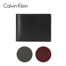 Calvin Klein Para Hombre de Cuero 79813 ventana ID Cartera Plegable de logotipo en relieve