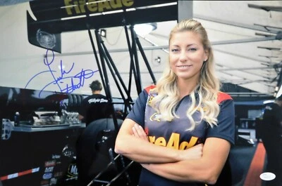 Foto brillante firmada por Leah Pritchett Top Fuel dragster 12x18 autenticada por JSA Foto 1 de 2