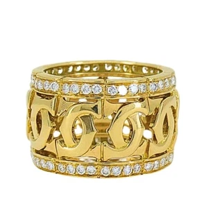 Cartier Entrelaces C de Cartier Diamond Ring Wide Band - Picture 1 of 8