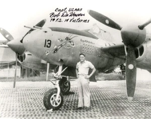 BOB DEHAVEN SIGNED AUTOGRAPHED 8x10 PHOTO 14 KILLS FIGHTER ACE RARE BECKETT BAS - Picture 1 of 2
