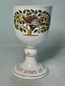 Royal Doulton 12 Days of Christmas 1st Day PARTRIDGE IN A PEAR TREE GOBLET - Picture 1 of 5