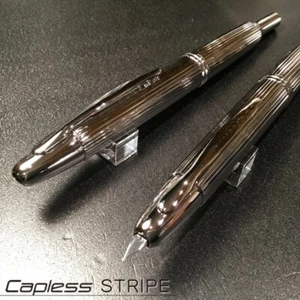 Pilot CAPLESS STRIPE Rhodium Vanishing Point Fountain Pen Medium Nib FC-3MS-S-M - Picture 1 of 4