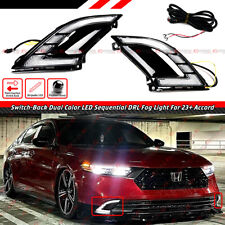 FOR 2023-24 ACCORD FRONT BUMPER DUAL COLOR SEQUENTIAL LED DRL FOG LAMP LIGHT KIT
