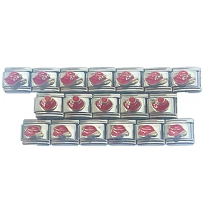 Italian Charm 9mm Red Hat Wholesale Lot Stainless Steel 18 Links 3 Designs - Picture 1 of 12