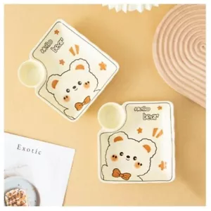 Keyiyijia HELLO BEAR SERIES (Dumpling plate and Sauce bowl) x 2Set Tableware - Picture 1 of 8