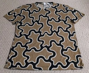 Diane Von Furstenberg Womens Large Multi-Color Cotton Blend Short Sleeve Shirt24 - Picture 1 of 4