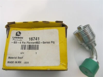 Lawson, 16741, Hyd. Обжимной гнездовой поворотный фитинг JIC 90 градусов, 1/2 дюйма x 3/8 дюйма  - Изображение 1 из 2