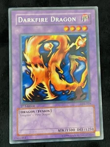 Yugioh Darkfire Dragon Rare 1st Edition LOB-019  Asian English Never Played! - Picture 1 of 2
