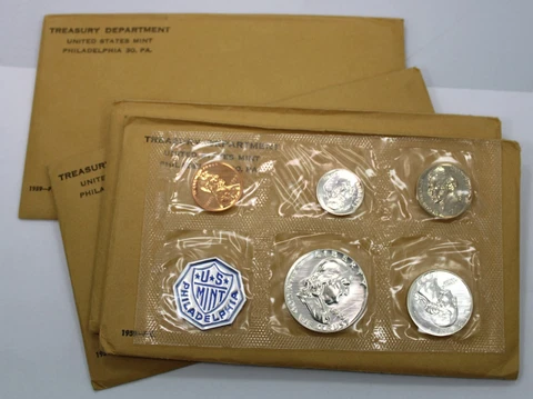 Lot of 4, 1959 Silver Proof Sets w/ Envelopes - Choice Proof Quality !! Cover