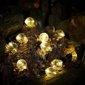 20x Solar Powered Warm White Led Bulbs Lights Outdoor Garden Fairy String NEW UK - Picture 1 of 7