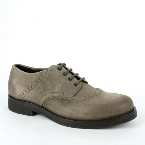 Scarpa da uomo Bottega Veneta marrone oliva scuro in pelle scamosciata da uomo con suola in gomma 474979 2905