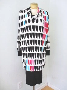 Vestido de Colección Años 80 Virginie Paris Geométrico Micro Acordeón Plisado Dobladillo Vendaje L/XL - Imagen 1 de 8