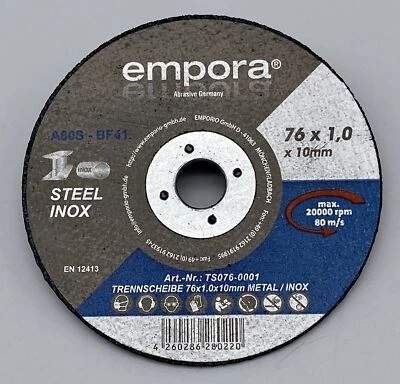 Trennscheibe Schleifsche Ø76 Ø115 Ø125 INOX STAHL METALL für Winkelschleifer - Bild 1 von 4